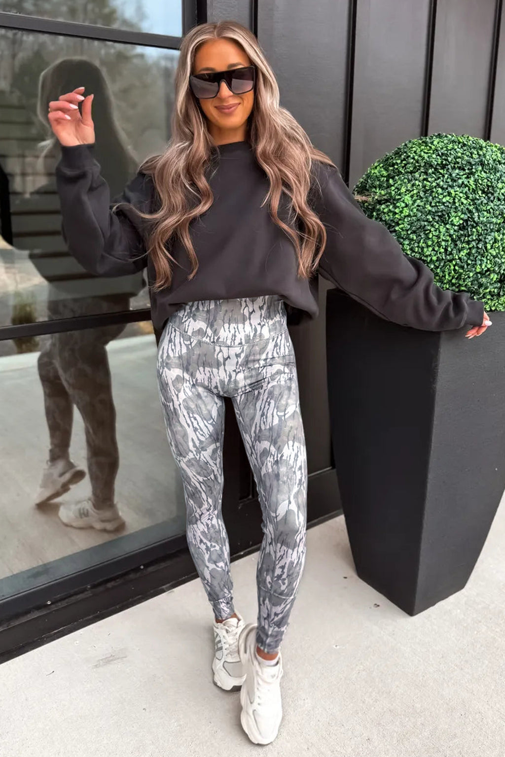 Multicolour Camouflage Pattern High Waist Leggings