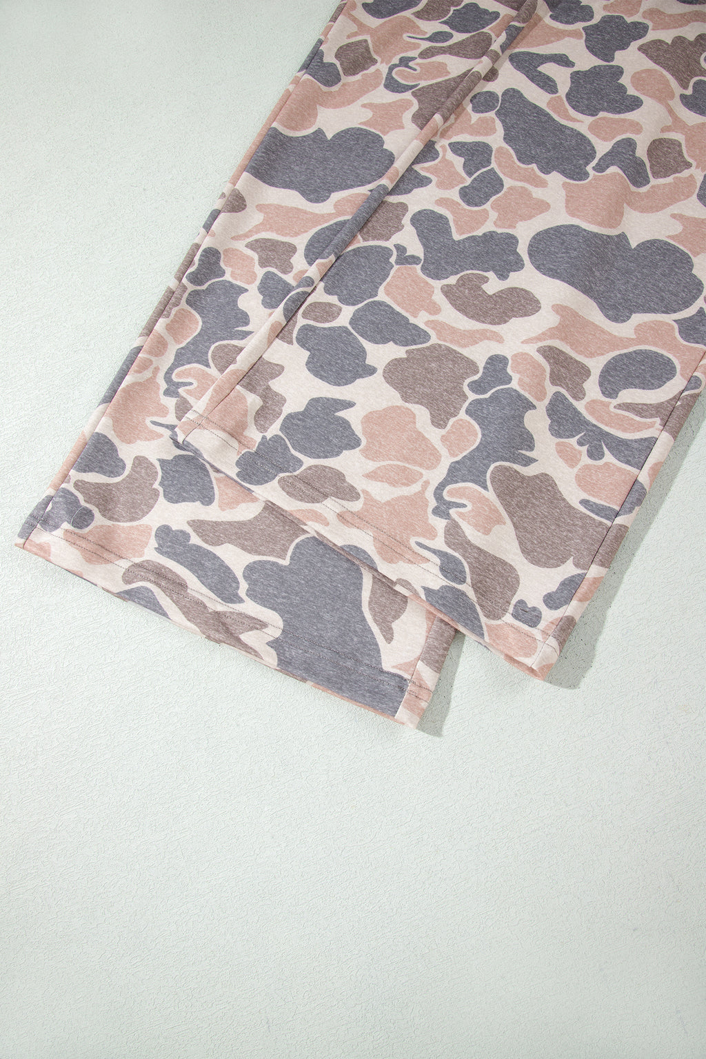 Multicolour Camouflage Print Long Sleeve Top Loose 2pcs Pants Set
