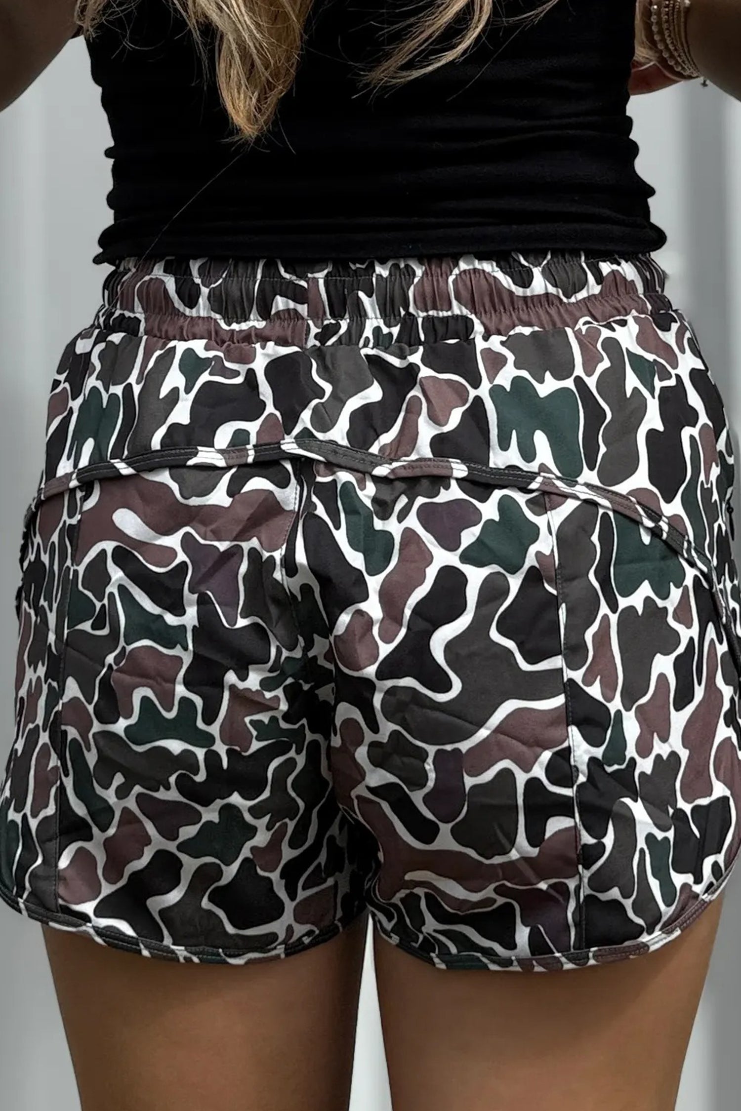 Multicolour Camouflage Print Athletic Lined Shorts