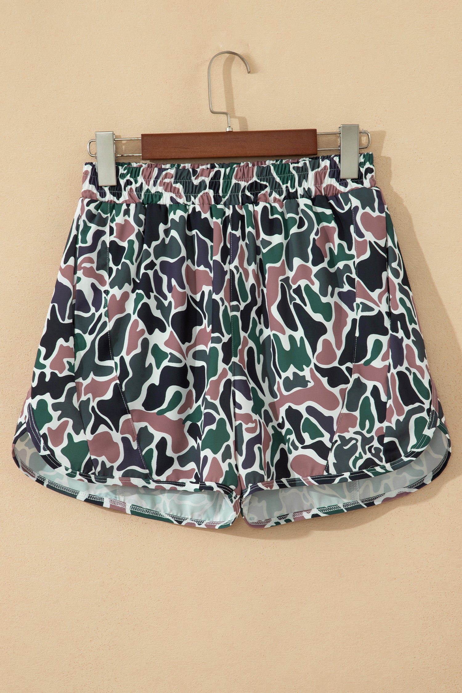 Multicolour Camouflage Print Athletic Lined Shorts