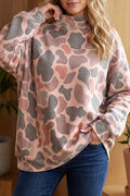 Multicolour Camouflage Western Style Pullover Sweatshirt