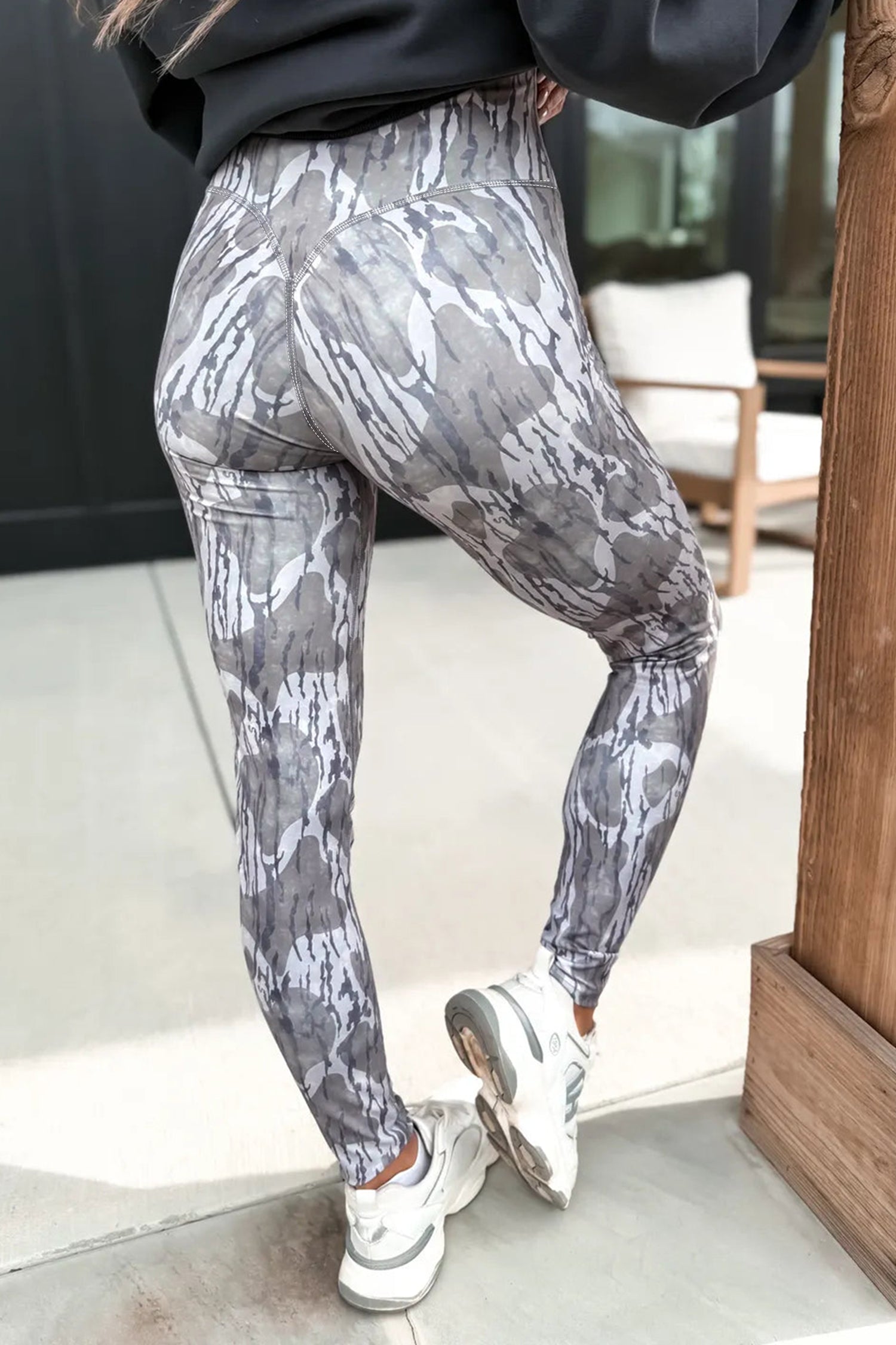 Multicolour Camouflage Pattern High Waist Leggings