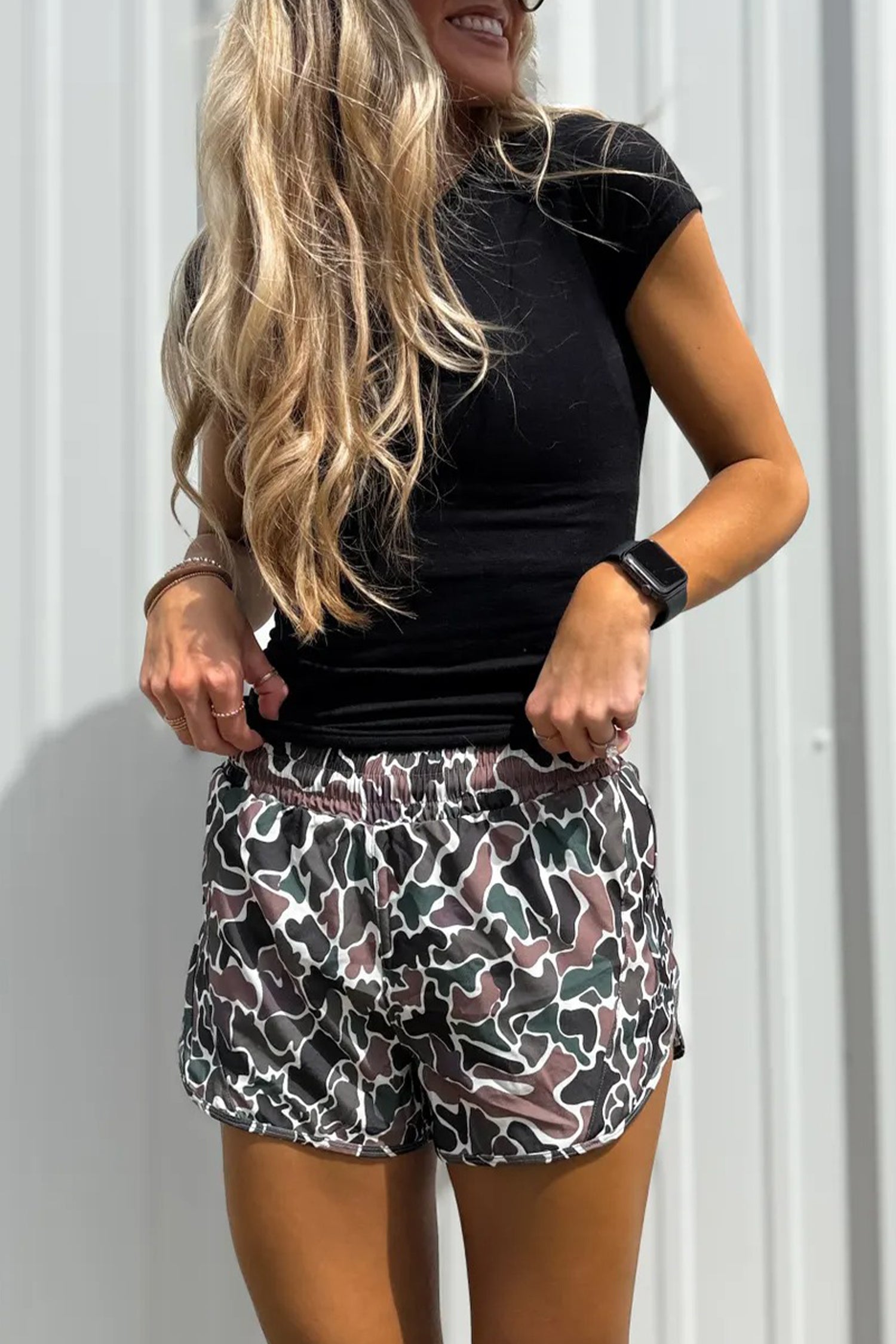 Multicolour Camouflage Print Athletic Lined Shorts
